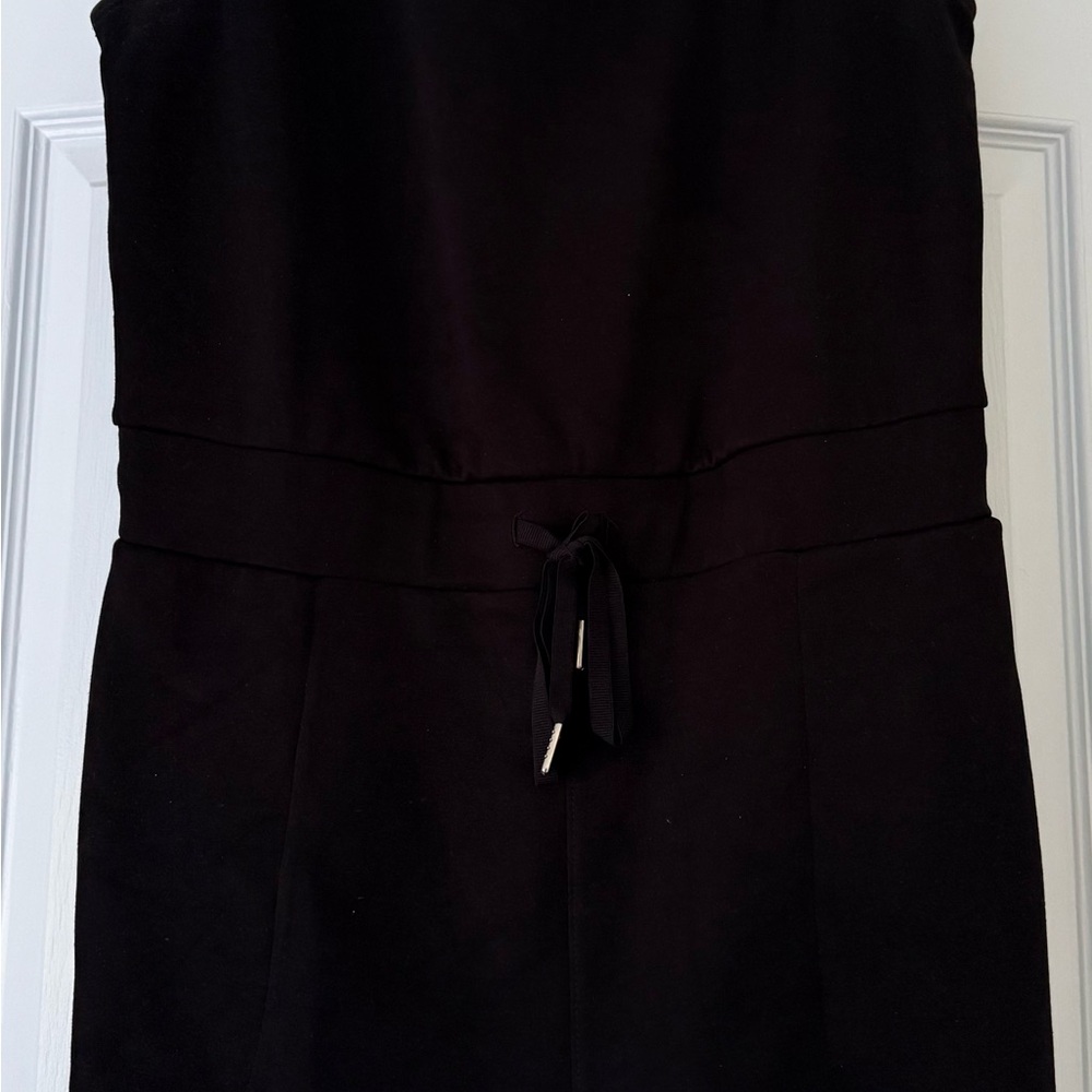 Black Tie Waist Romper with Back Button Closure | Large